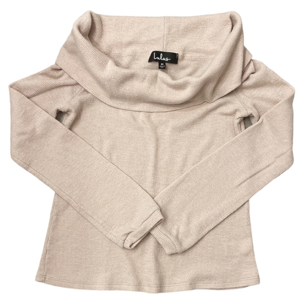 Lulus cowl neck cream top med